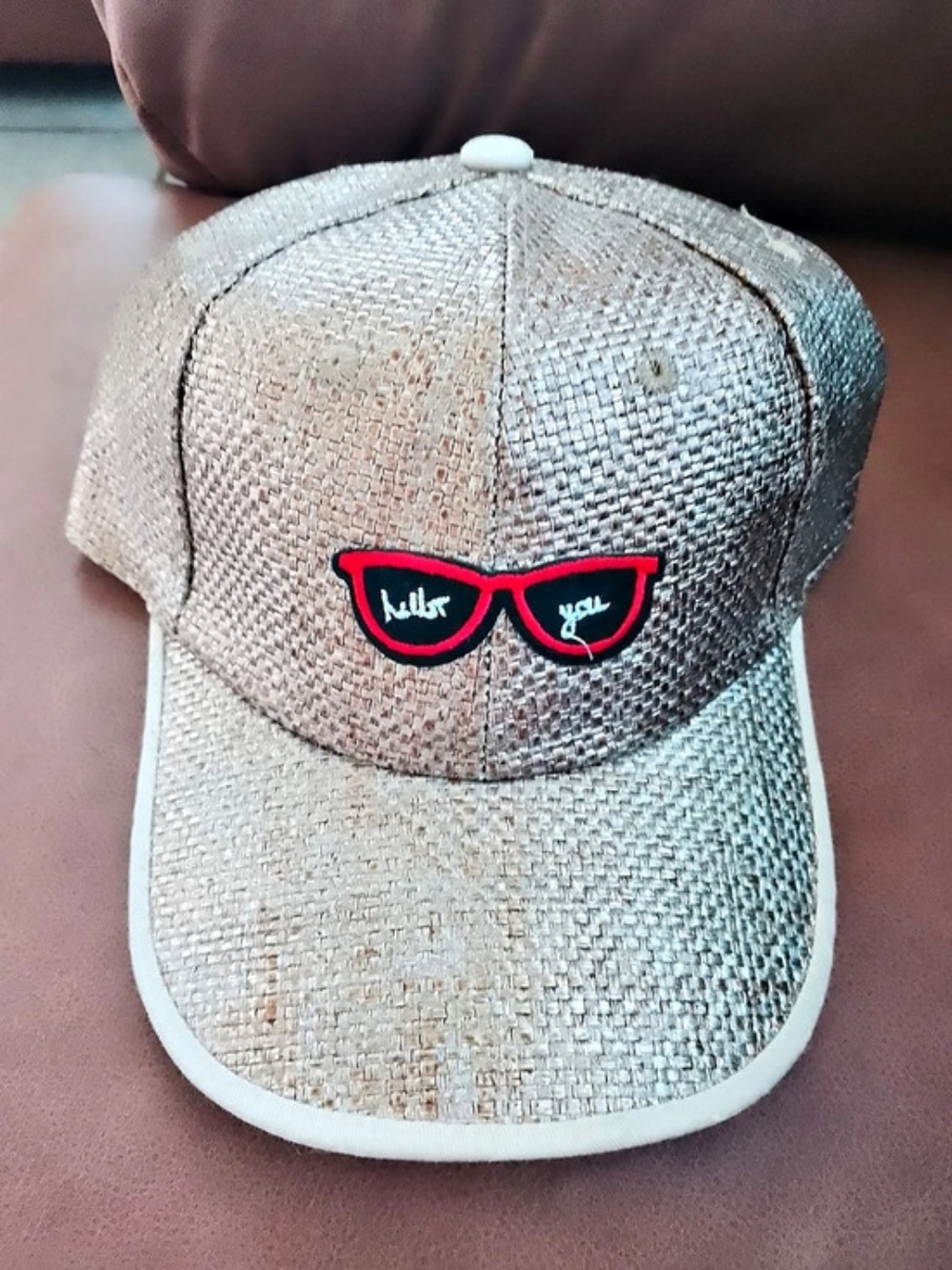 Graphic Trucker Hat in Gray & Pink Like New